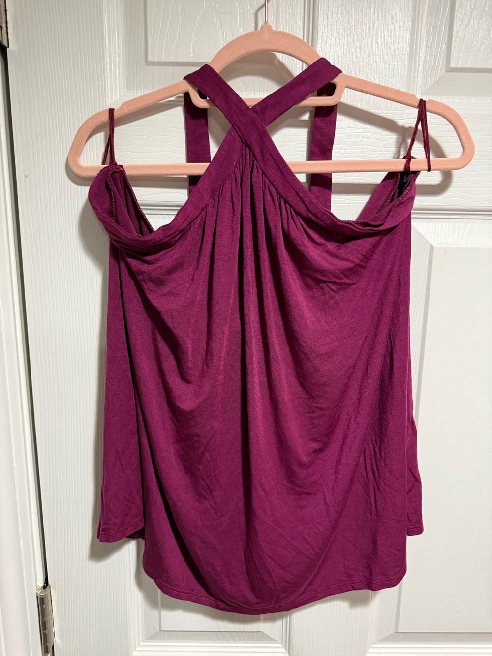 Velvet by Graham & Spencer Plum Tank with Crossed Back Straps Sz XL.      Bg2